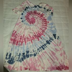 Caution To The Wind Pink and Blue Swirl Dress